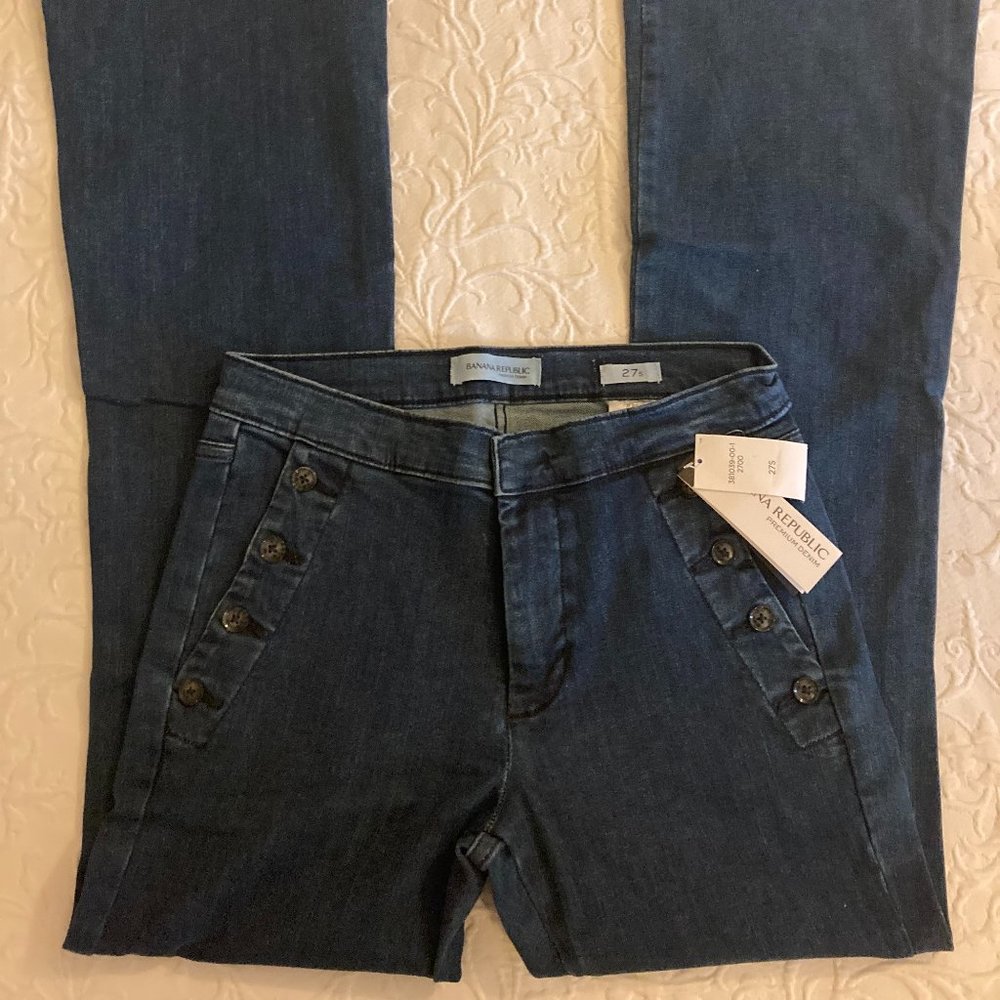 New Banana Republic Premium, Sailor Flare jeans, size 27 / 4 short
